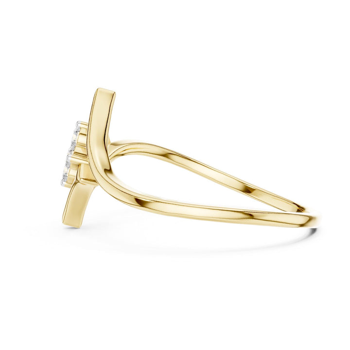 Round Cut Lab Grown Diamond Cluster Ring, 0.10ct Total, Solid Gold