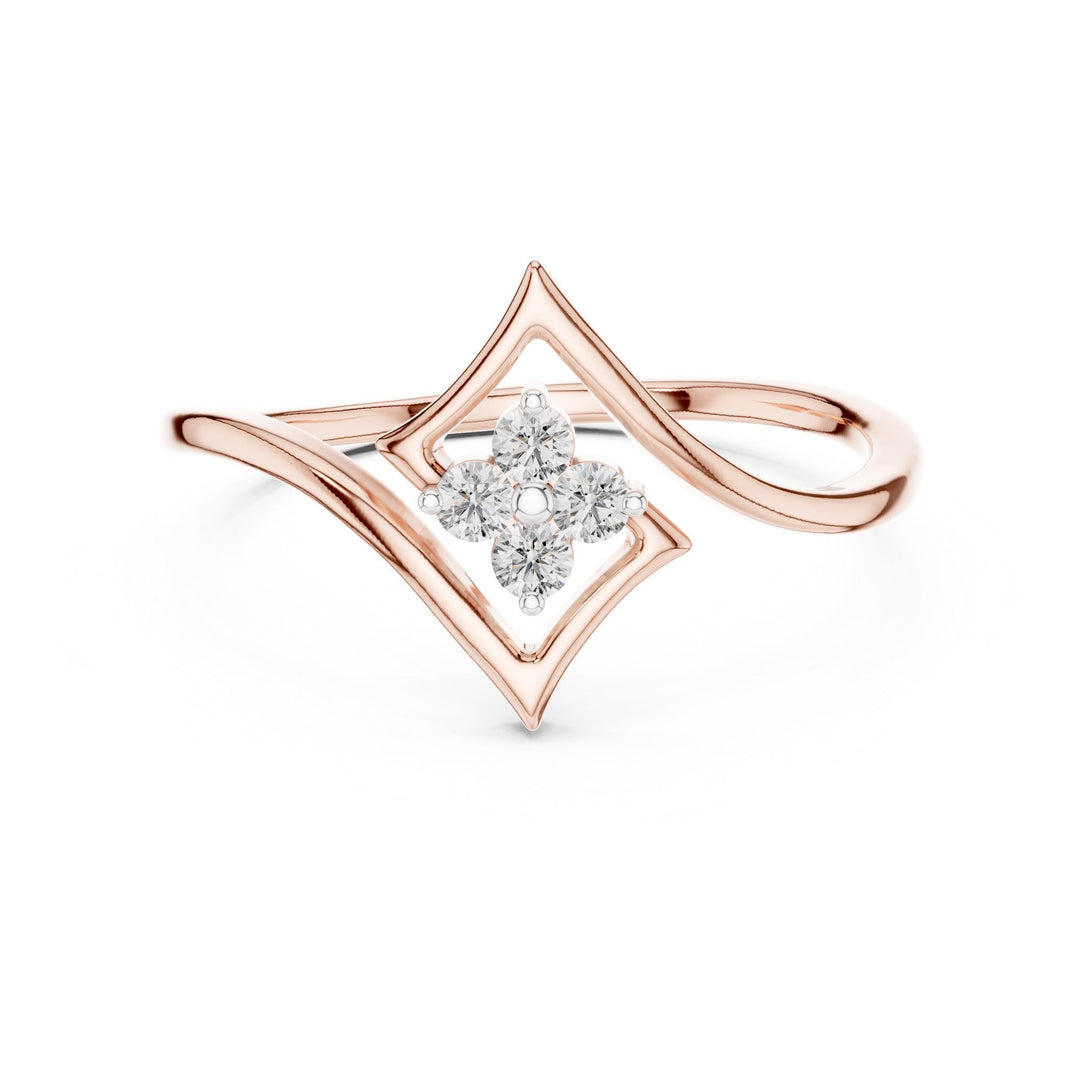 Round Cut Lab Grown Diamond Cluster Ring, 0.10ct Total, Solid Gold