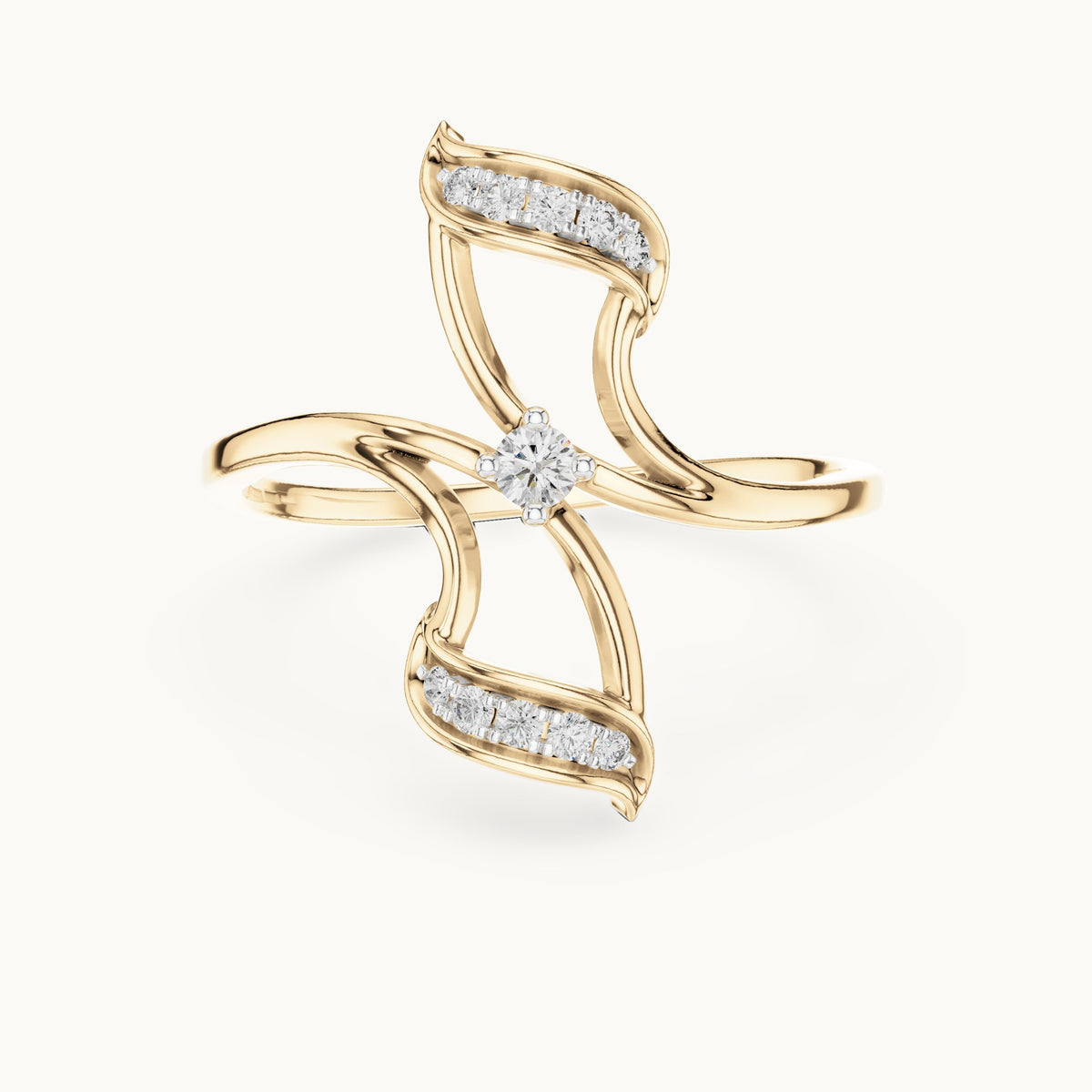 Round Cut Lab Grown Diamond Cluster Ring, 0.10ct Total, Solid Gold