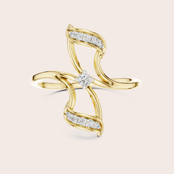 Round Cut Lab Grown Diamond Cluster Ring, 0.10ct Total, Solid Gold