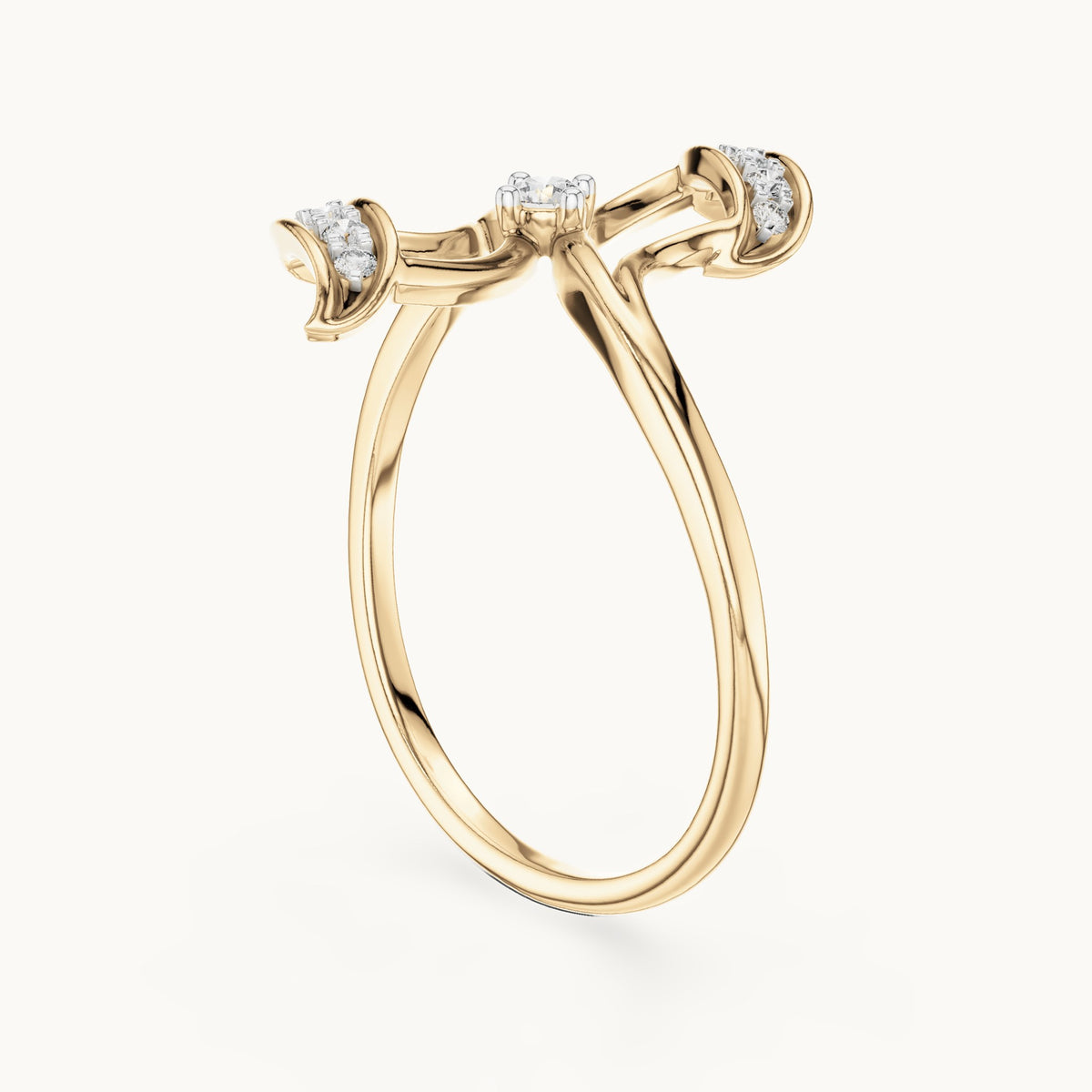 Round Cut Lab Grown Diamond Cluster Ring, 0.10ct Total, Solid Gold