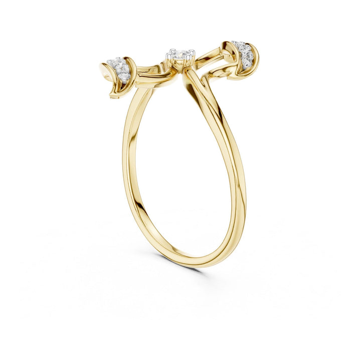 Round Cut Lab Grown Diamond Cluster Ring, 0.10ct Total, Solid Gold