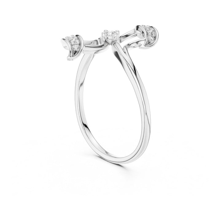 Round Cut Lab Grown Diamond Cluster Ring, 0.10ct Total, Solid Gold