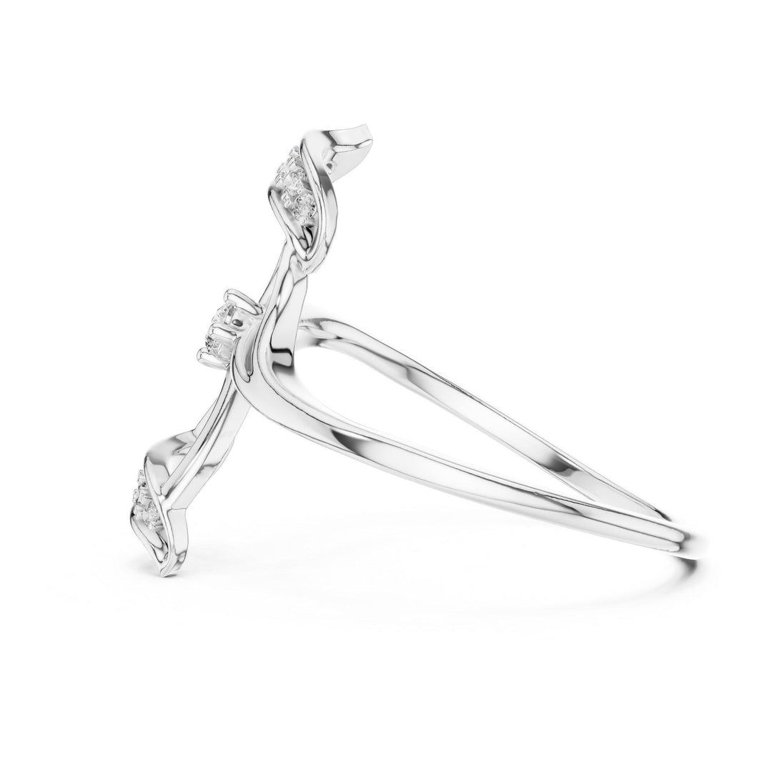 Round Cut Lab Grown Diamond Cluster Ring, 0.10ct Total, Solid Gold