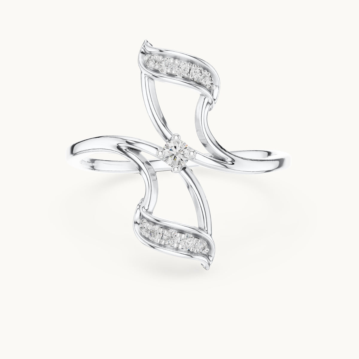 Round Cut Lab Grown Diamond Cluster Ring, 0.10ct Total, Solid Gold