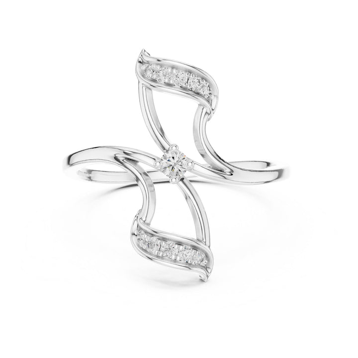 Round Cut Lab Grown Diamond Cluster Ring, 0.10ct Total, Solid Gold