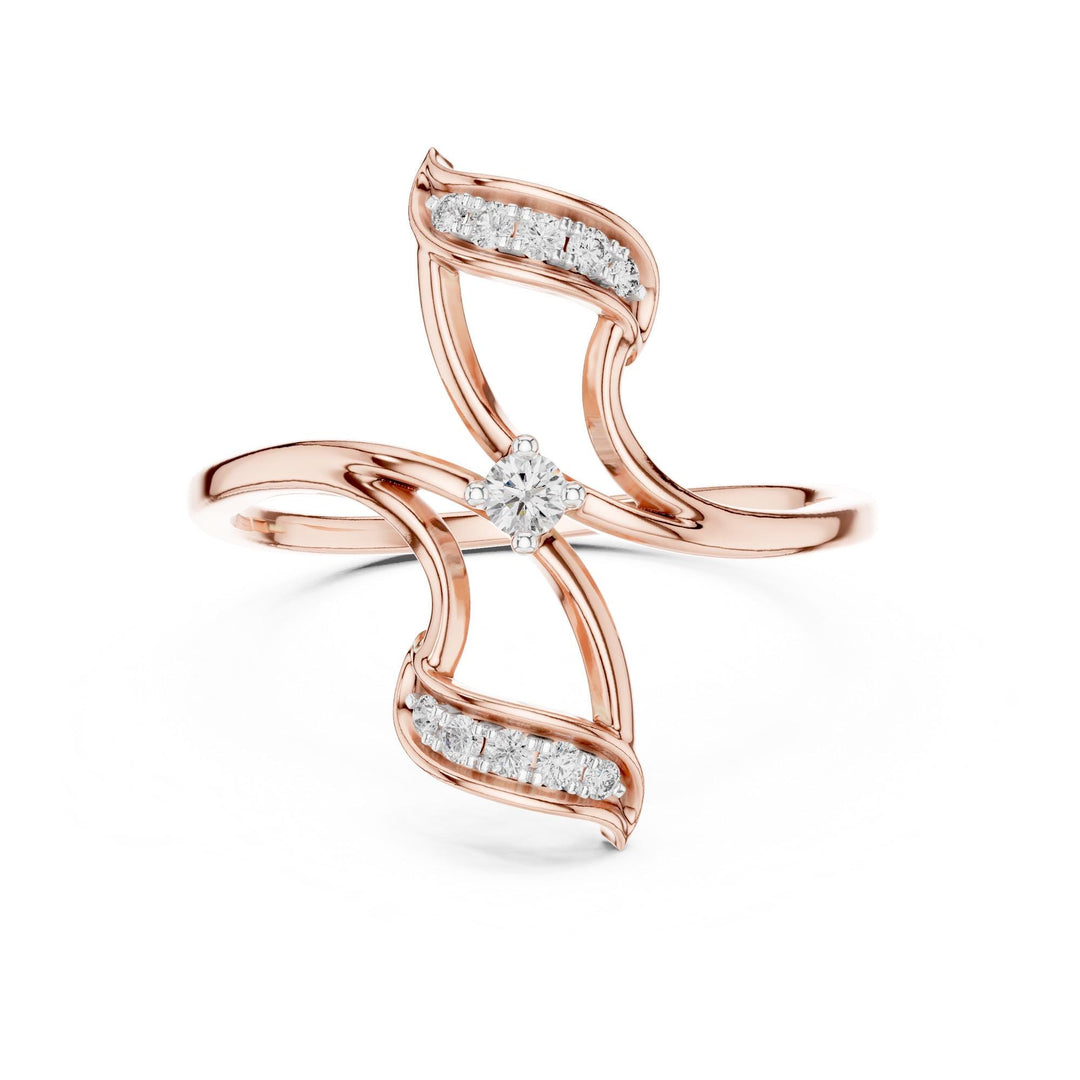 Round Cut Lab Grown Diamond Cluster Ring, 0.10ct Total, Solid Gold