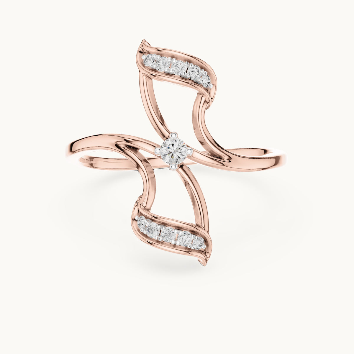 Round Cut Lab Grown Diamond Cluster Ring, 0.10ct Total, Solid Gold