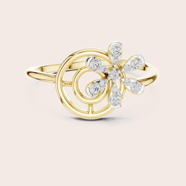 Round Cut Lab Grown Diamond Cluster Ring, 0.15ct Total, Solid Gold