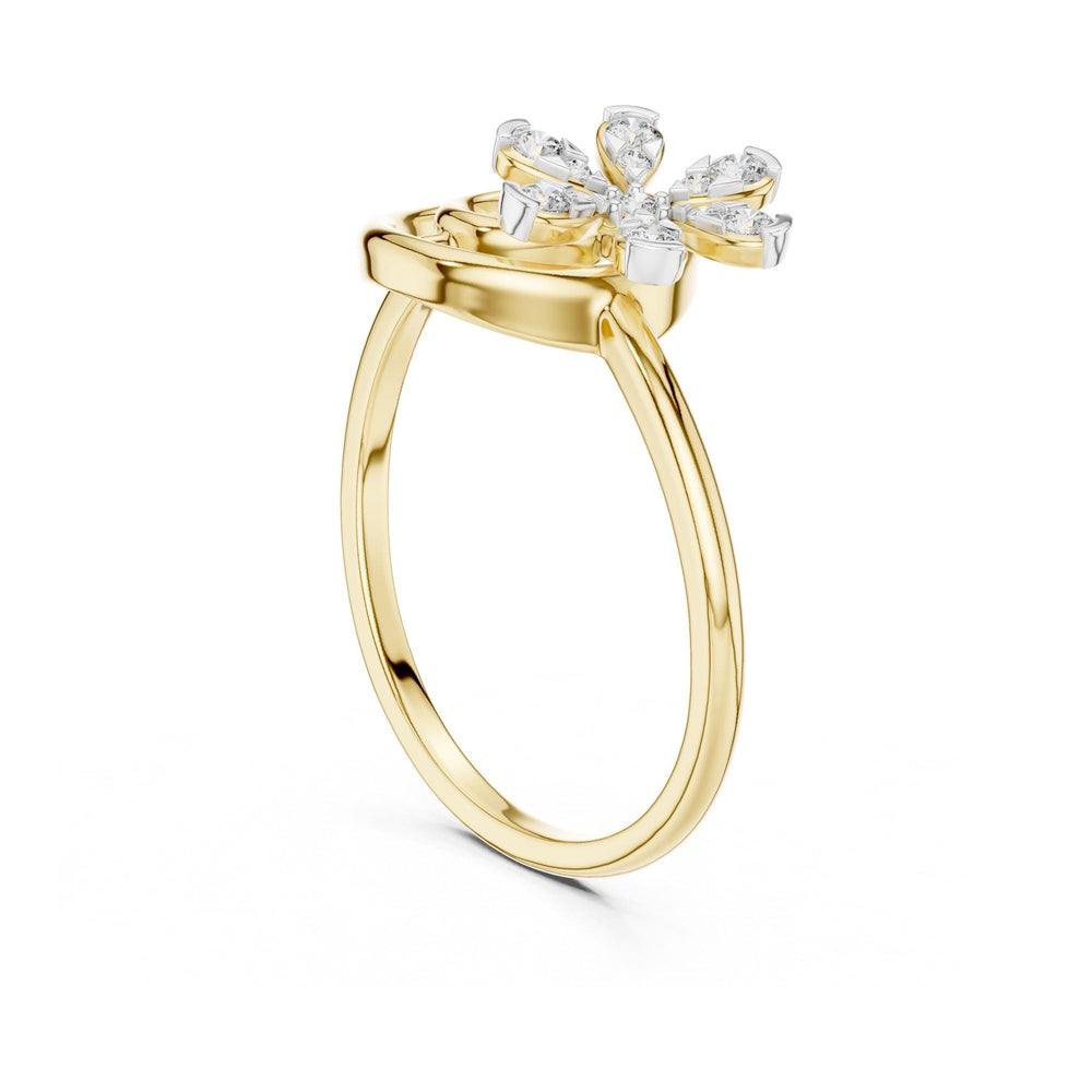 Round Cut Lab Grown Diamond Cluster Ring, 0.15ct Total, Solid Gold