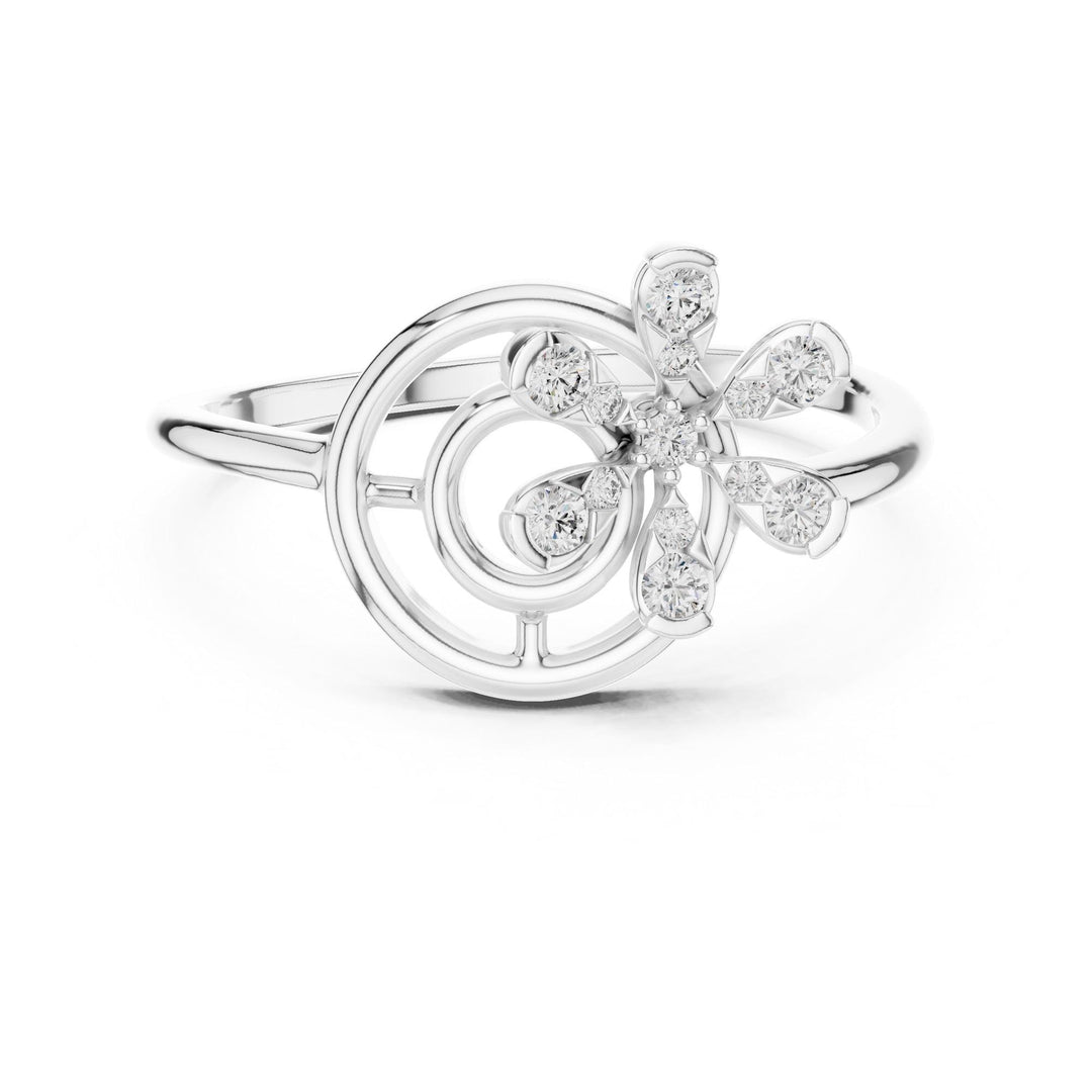Round Cut Lab Grown Diamond Cluster Ring, 0.15ct Total, Solid Gold