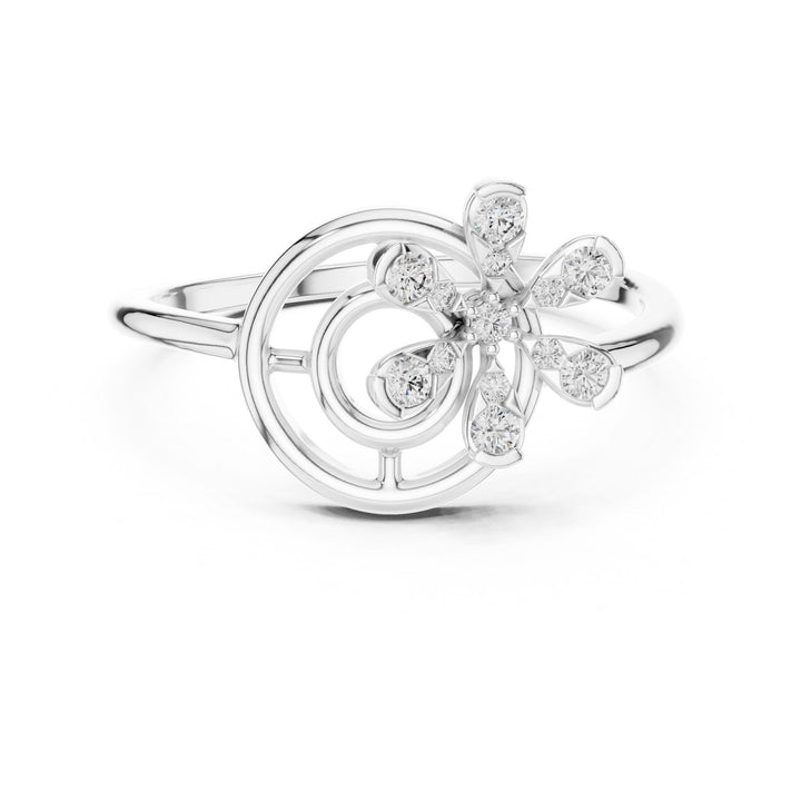 Round Cut Lab Grown Diamond Cluster Ring, 0.15ct Total, Solid Gold