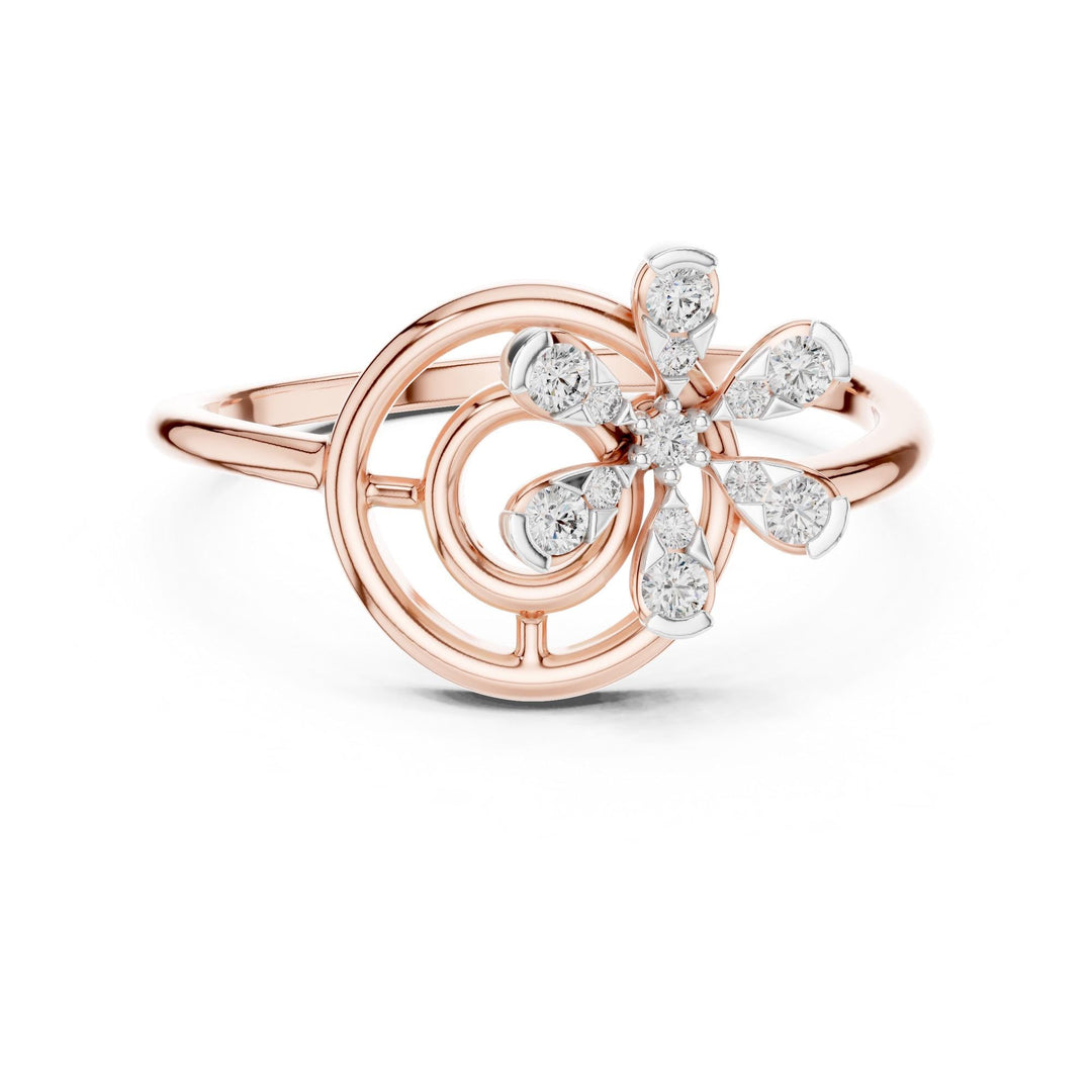 Round Cut Lab Grown Diamond Cluster Ring, 0.15ct Total, Solid Gold