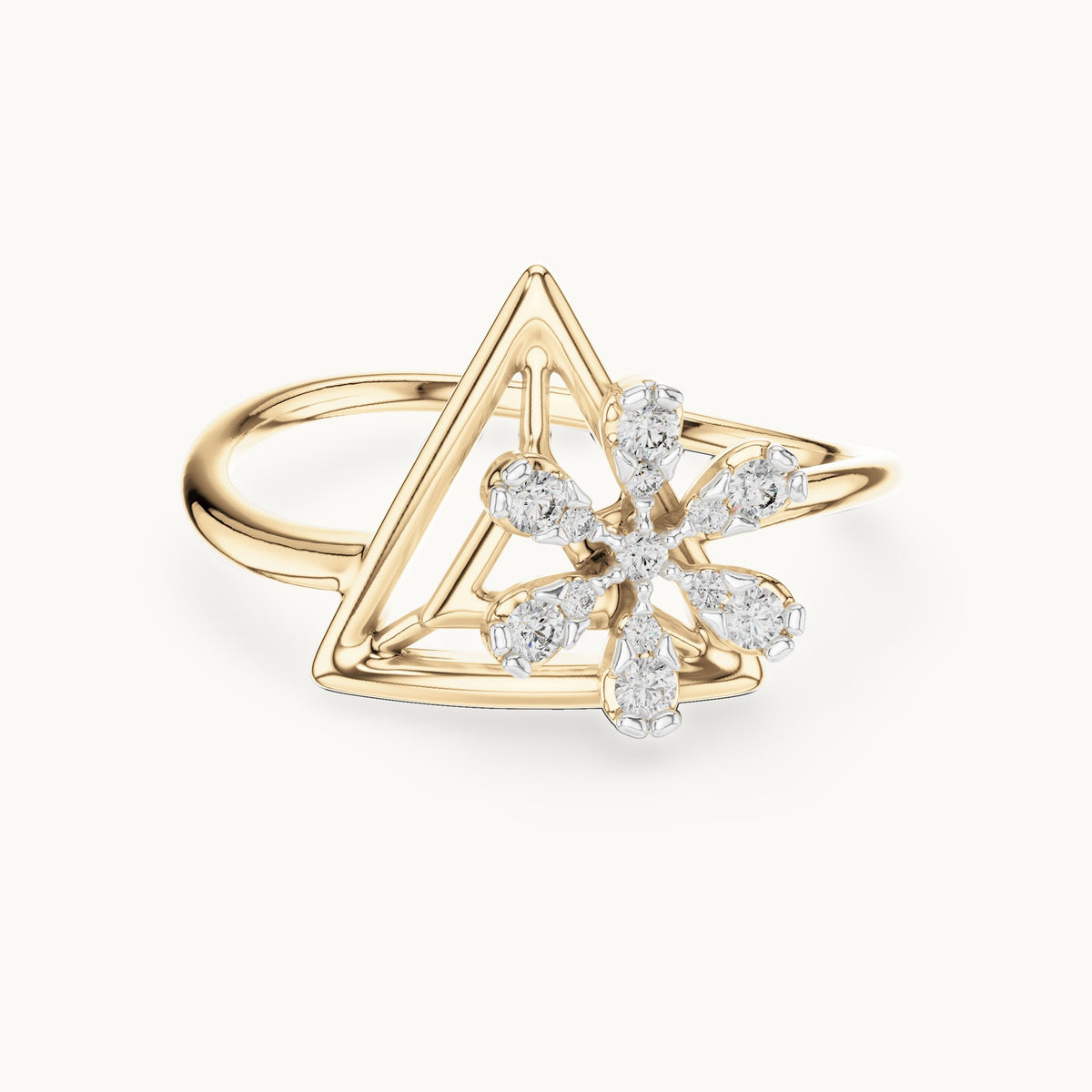 Round Cut Lab Grown Diamond Cluster Ring, 0.15ct Total, Solid Gold