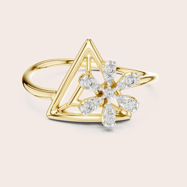 Round Cut Lab Grown Diamond Cluster Ring, 0.15ct Total, Solid Gold
