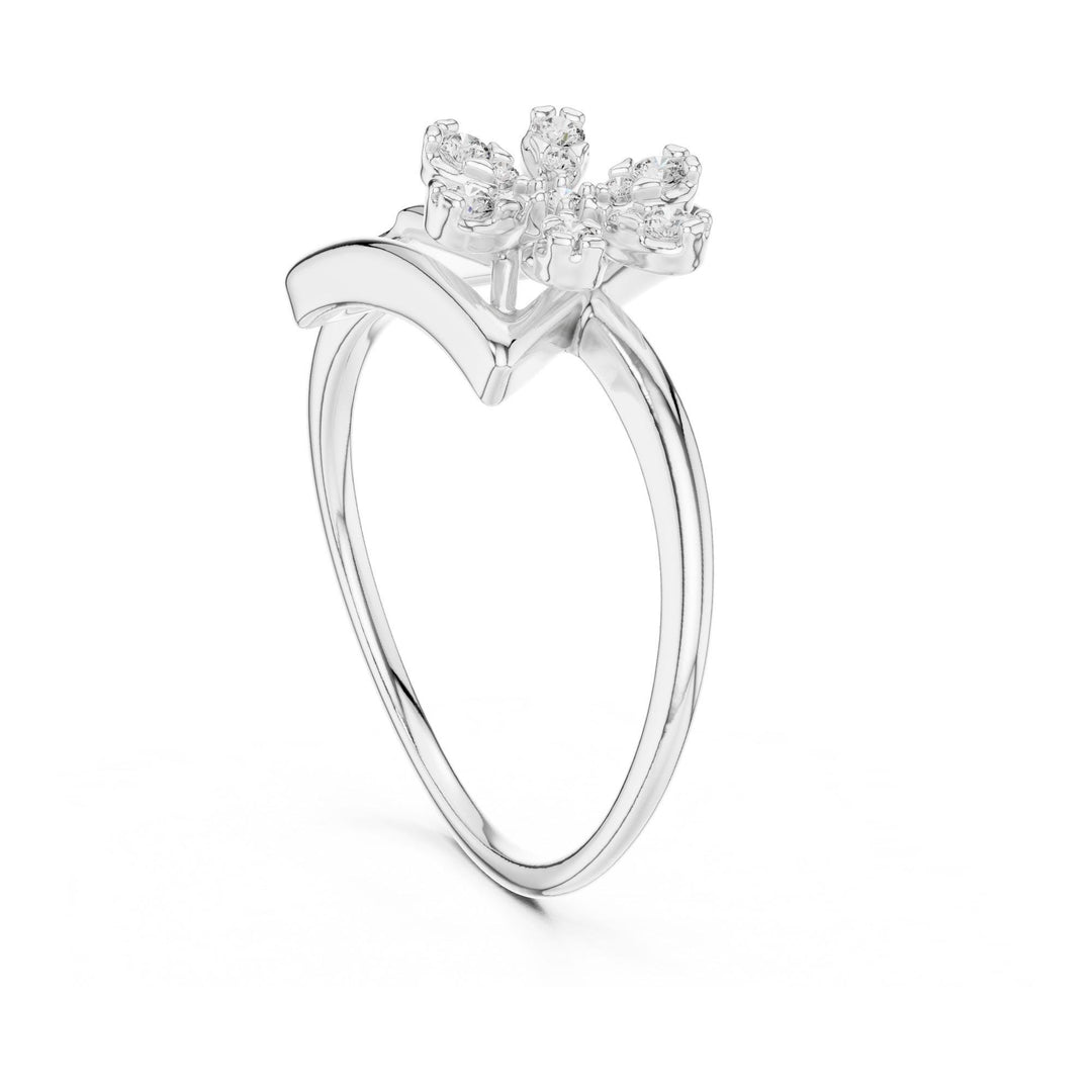 Round Cut Lab Grown Diamond Cluster Ring, 0.15ct Total, Solid Gold
