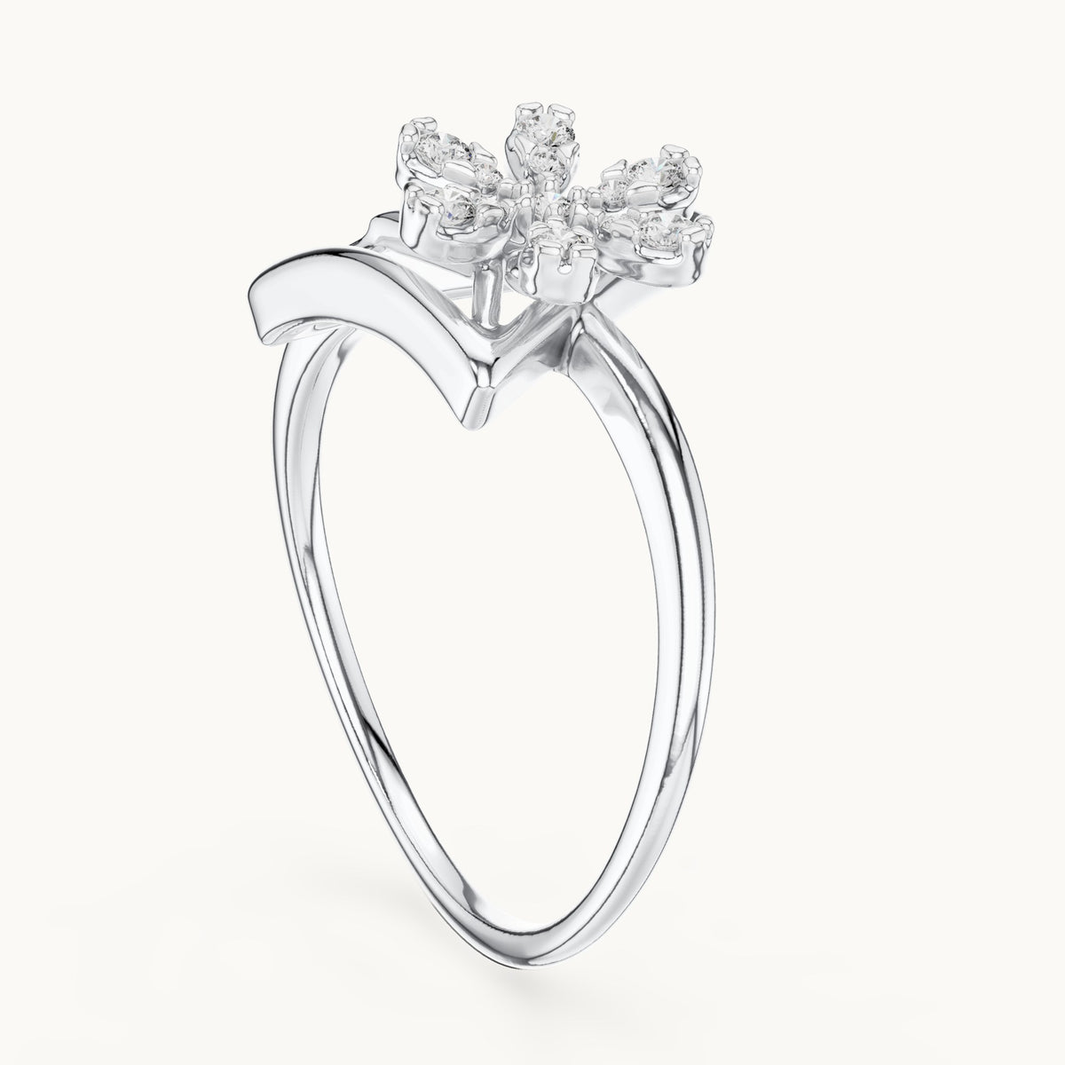 Round Cut Lab Grown Diamond Cluster Ring, 0.15ct Total, Solid Gold