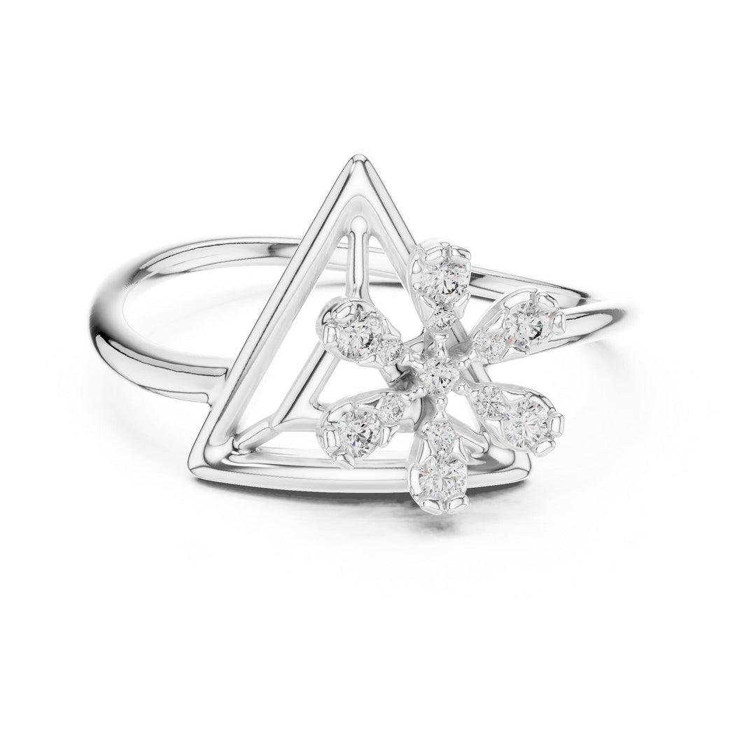 Round Cut Lab Grown Diamond Cluster Ring, 0.15ct Total, Solid Gold