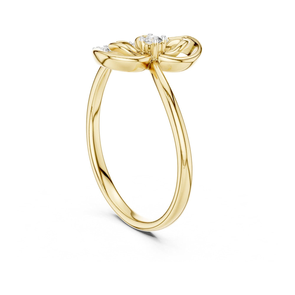 Round Cut Lab Grown Diamond Cluster Ring, 0.07ct Total, Solid Gold