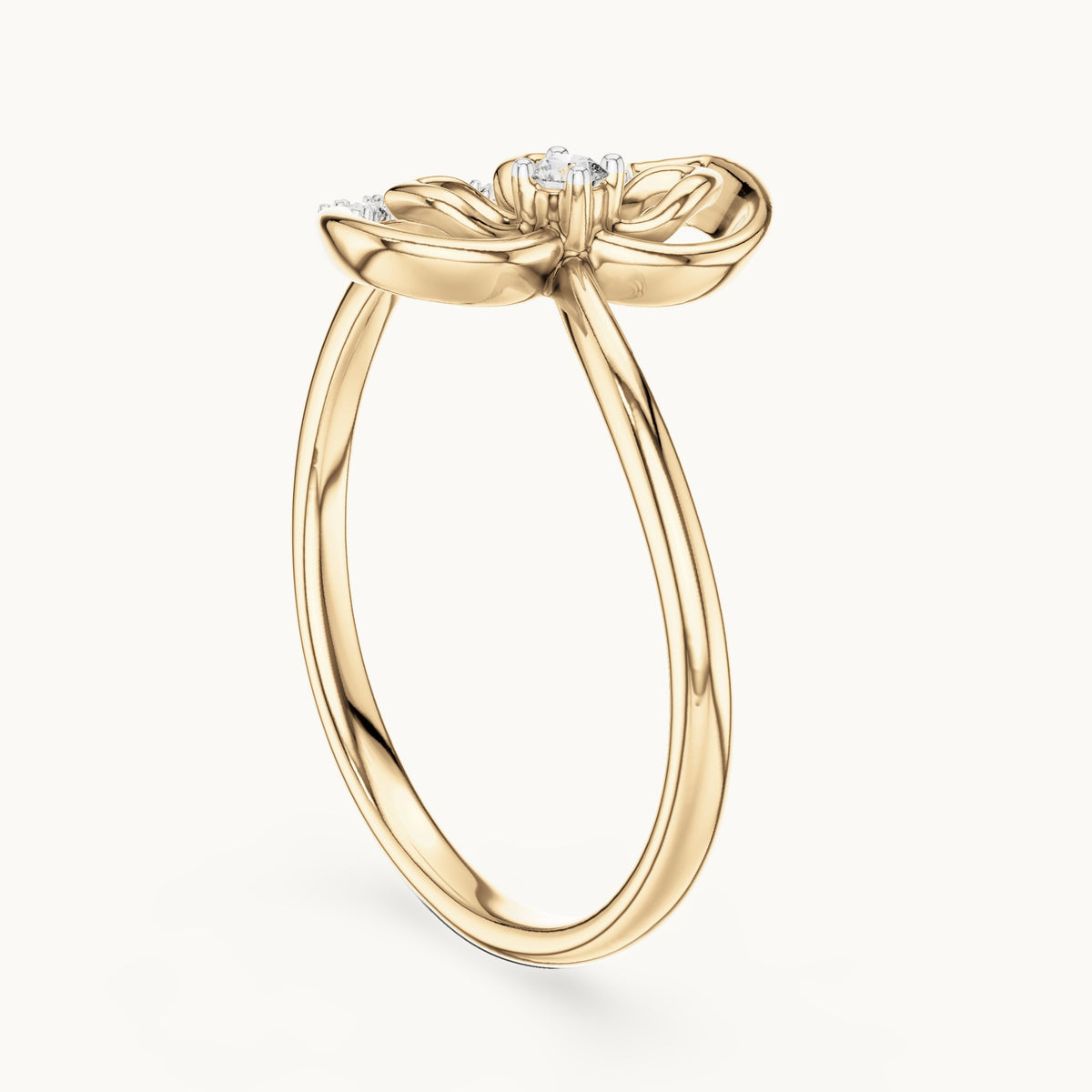 Round Cut Lab Grown Diamond Cluster Ring, 0.07ct Total, Solid Gold