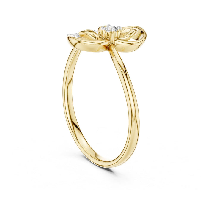 Round Cut Lab Grown Diamond Cluster Ring, 0.07ct Total, Solid Gold