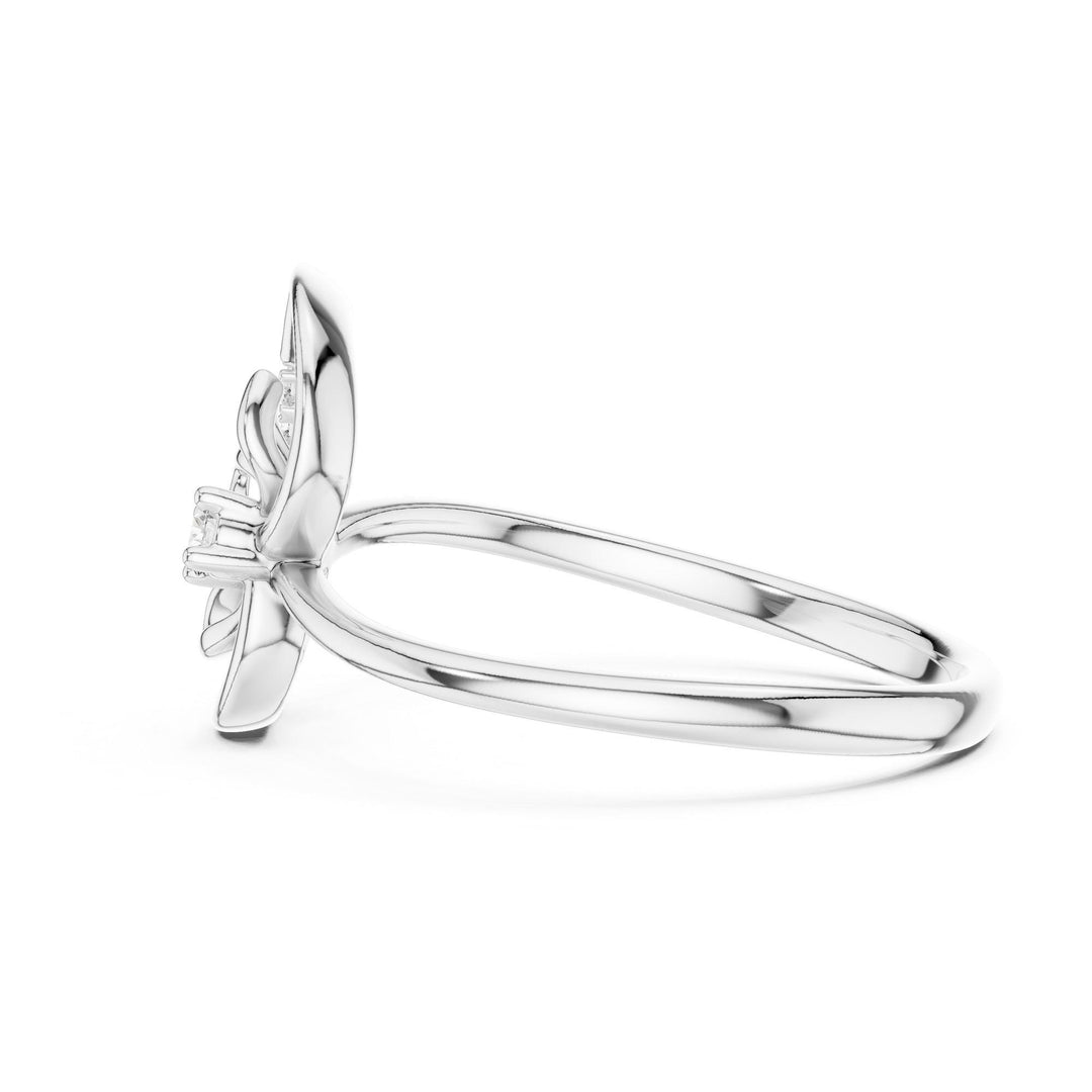 Round Cut Lab Grown Diamond Cluster Ring, 0.07ct Total, Solid Gold
