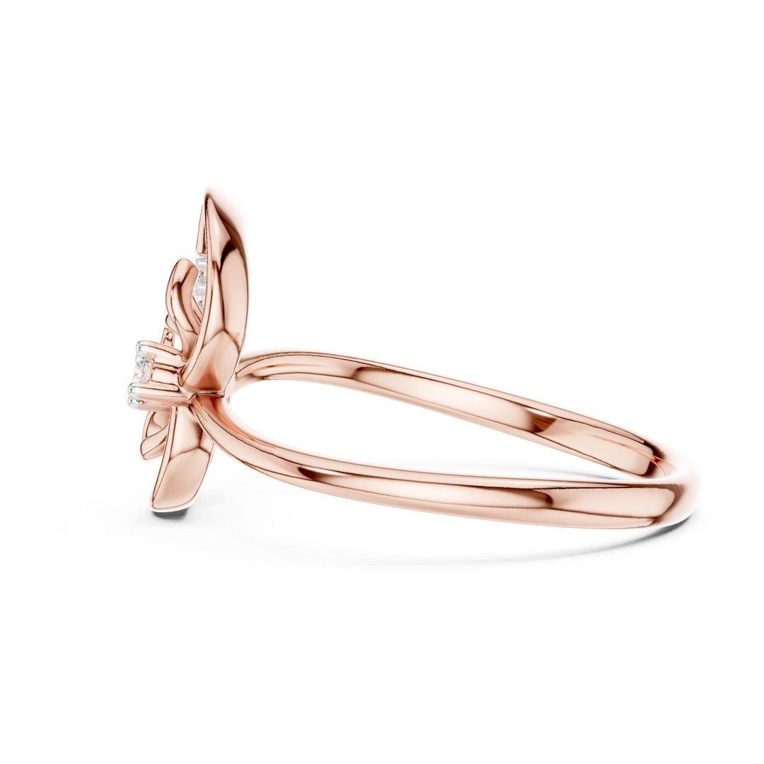 Round Cut Lab Grown Diamond Cluster Ring, 0.07ct Total, Solid Gold