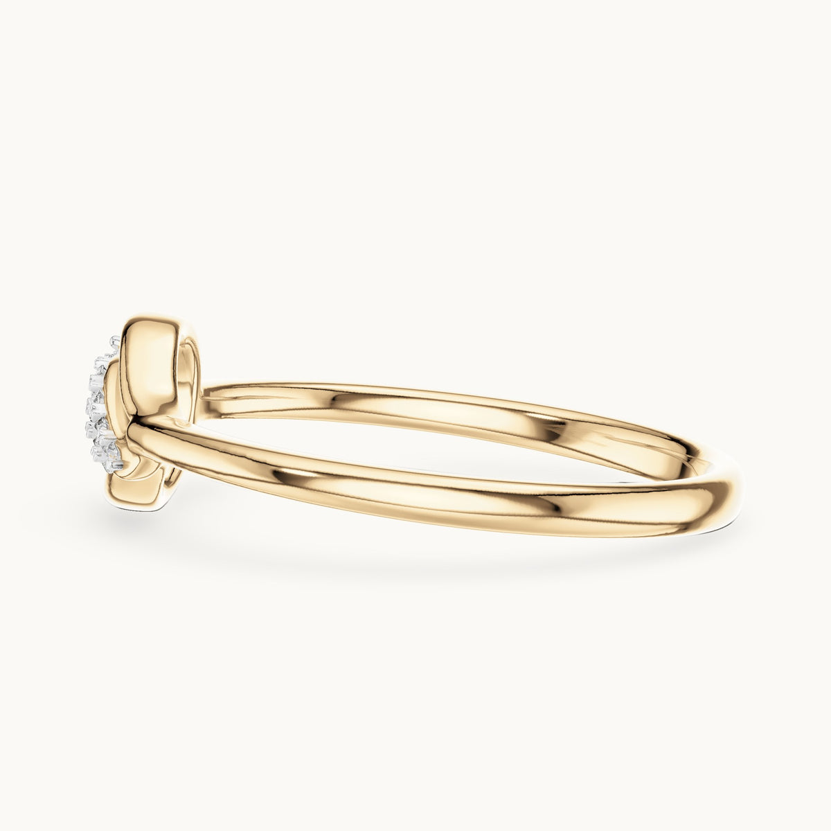 Round Cut Lab Grown Diamond Cluster Ring, 0.10ct Total, Solid Gold