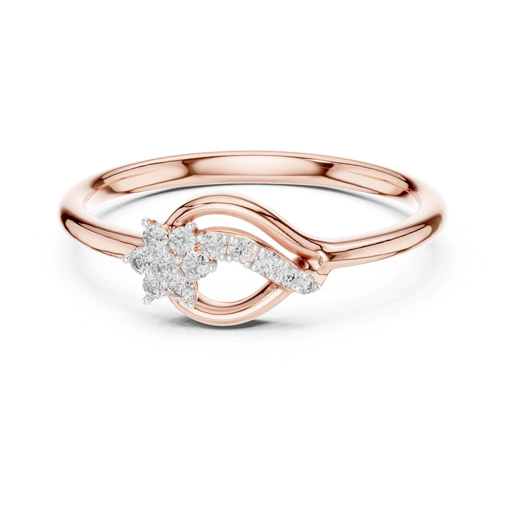 Round Cut Lab Grown Diamond Cluster Ring, 0.10ct Total, Solid Gold