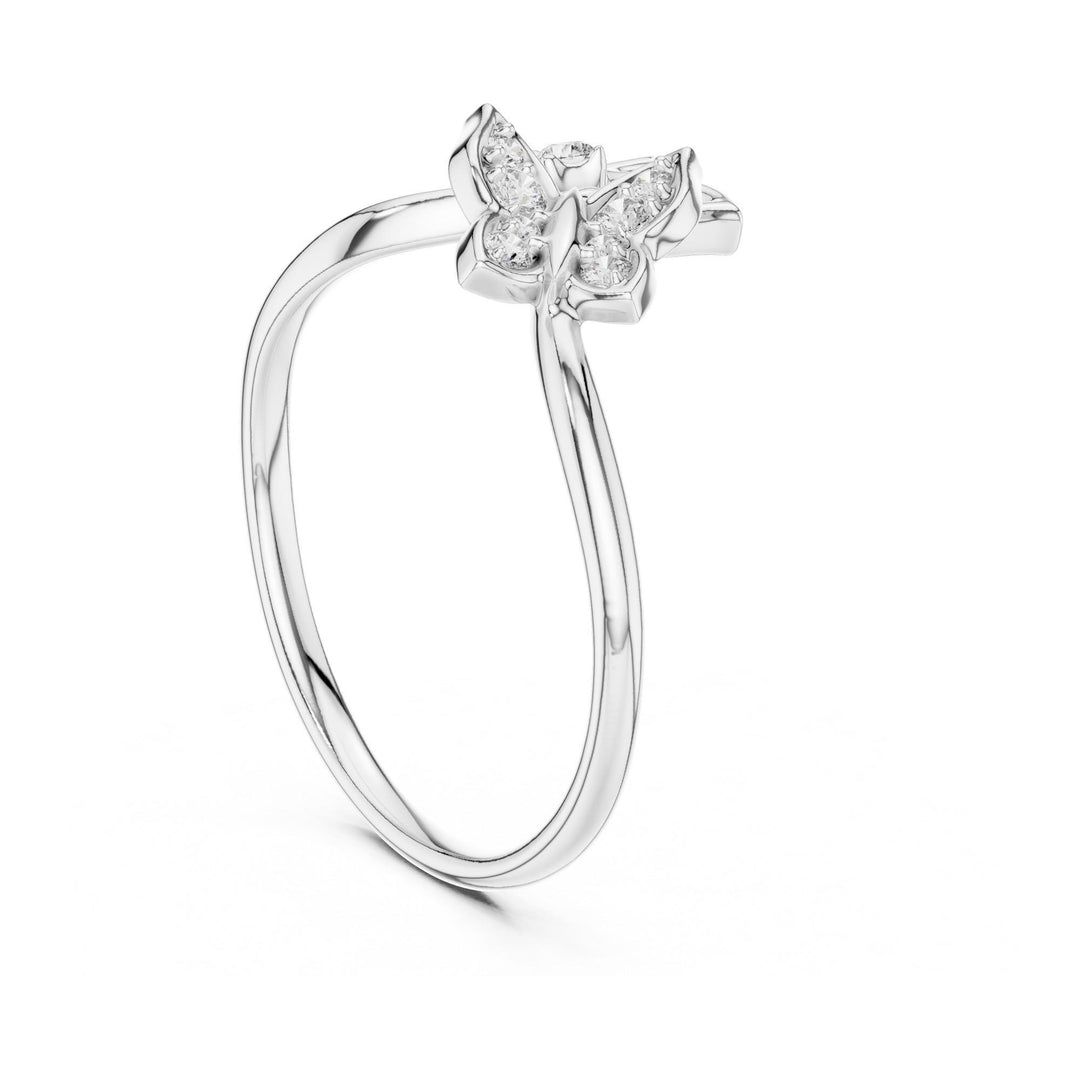 Round Cut Lab Grown Diamond Cluster Ring, 0.10ct Total, Solid Gold