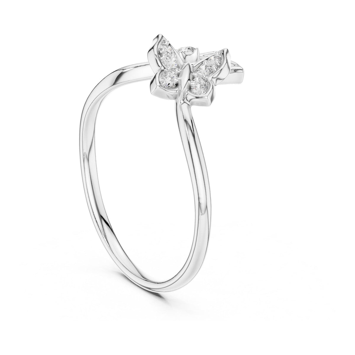 Round Cut Lab Grown Diamond Cluster Ring, 0.10ct Total, Solid Gold