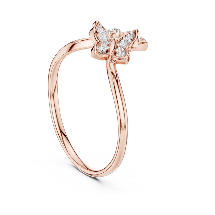 Round Cut Lab Grown Diamond Cluster Ring, 0.10ct Total, Solid Gold