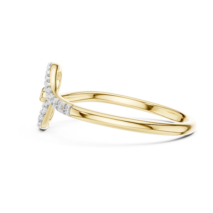 Round Cut Lab Grown Diamond Cluster Ring, 0.08ct Total, Solid Gold