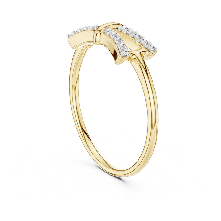 Round Cut Lab Grown Diamond Cluster Ring, 0.12ct Total, Solid Gold