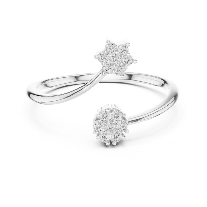 Round Cut Lab Grown Diamond Cluster Ring, 0.14ct Total, Solid Gold