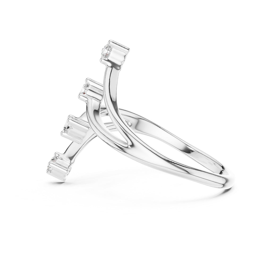 Round Cut Lab Grown Diamond Cluster Ring, 0.12ct Total, Solid Gold