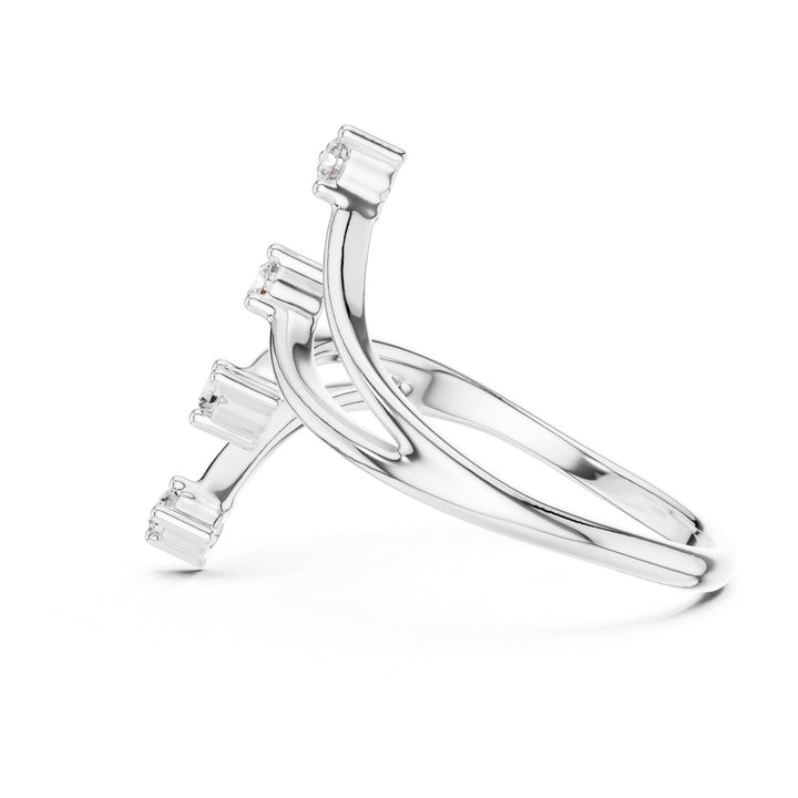 Round Cut Lab Grown Diamond Cluster Ring, 0.12ct Total, Solid Gold