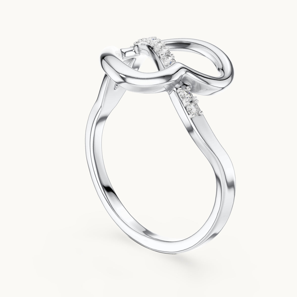 Round cut lab-grown diamond half eternity band in 14K white gold, 0.10 CT TW, view 1