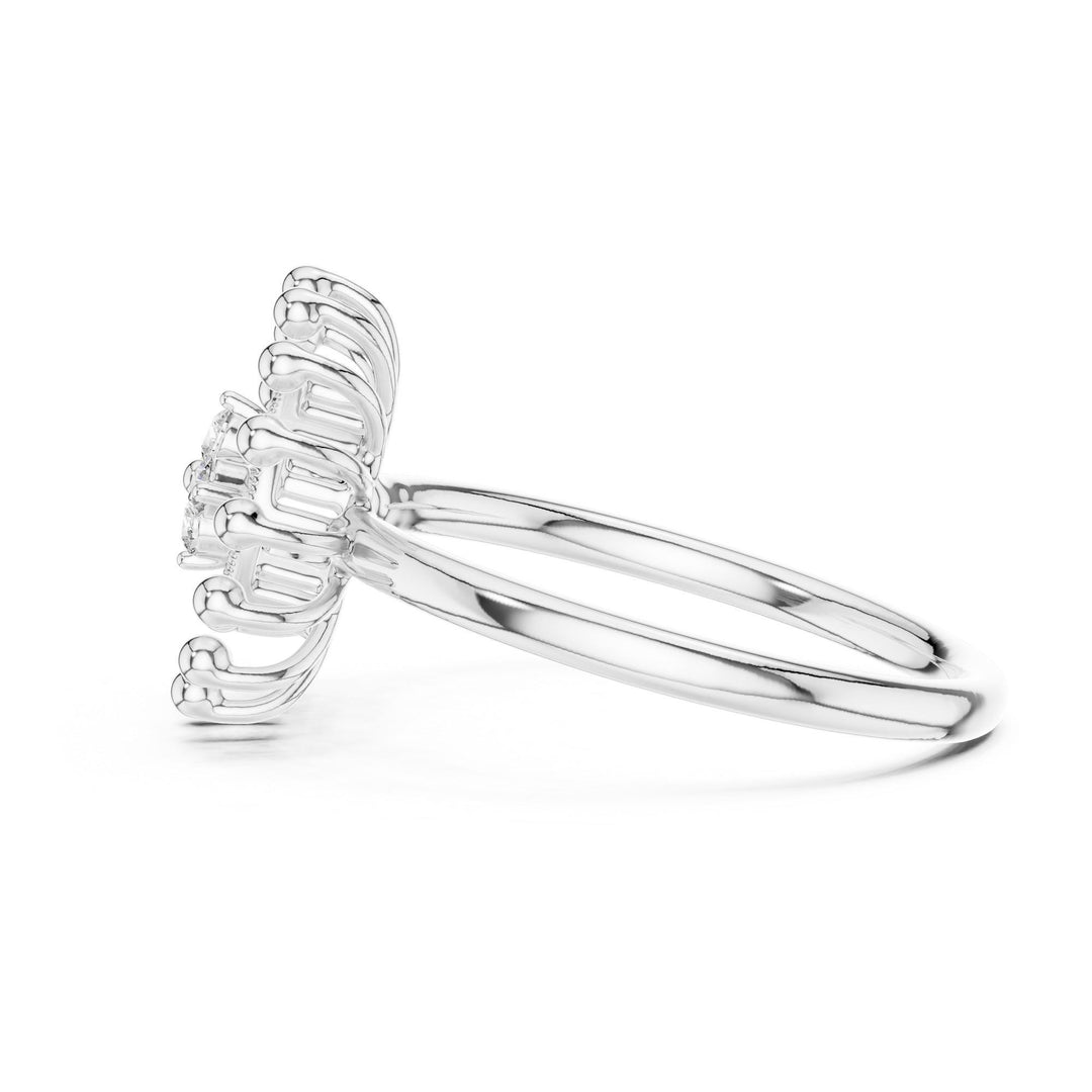 Round Cut Lab Grown Diamond Cluster Ring, 0.08ct Total, Solid Gold