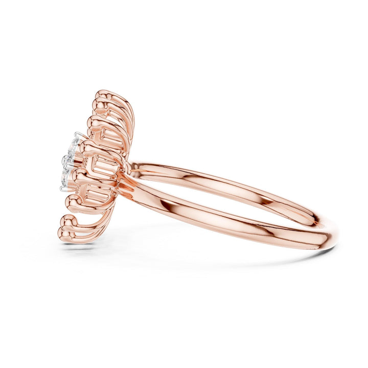 Round Cut Lab Grown Diamond Cluster Ring, 0.08ct Total, Solid Gold
