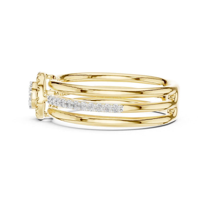 Round Cut Lab Grown Diamond Half Eternity Band, 0.19ct Total, Solid Gold