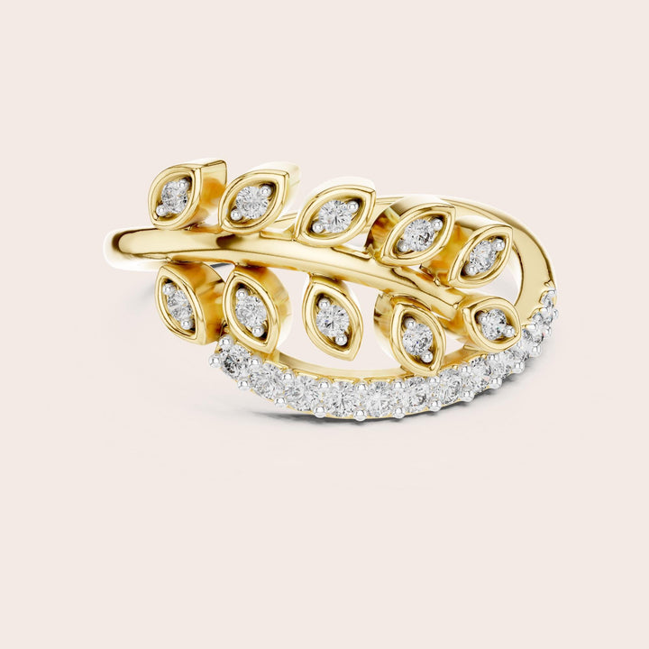 Round Cut Lab Grown Diamond Half Eternity Band, 0.27ct Total, Solid Gold