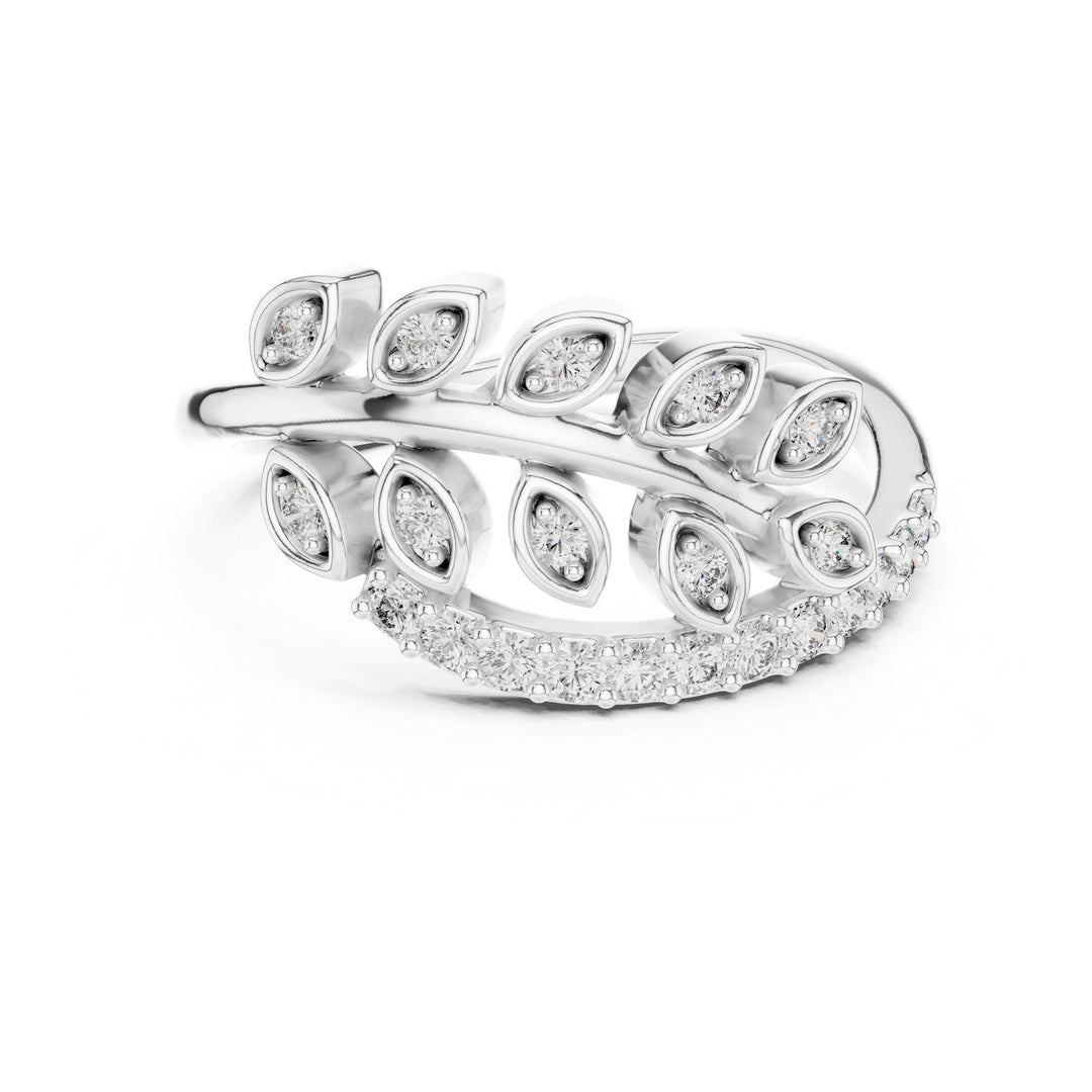 Round Cut Lab Grown Diamond Half Eternity Band, 0.27ct Total, Solid Gold