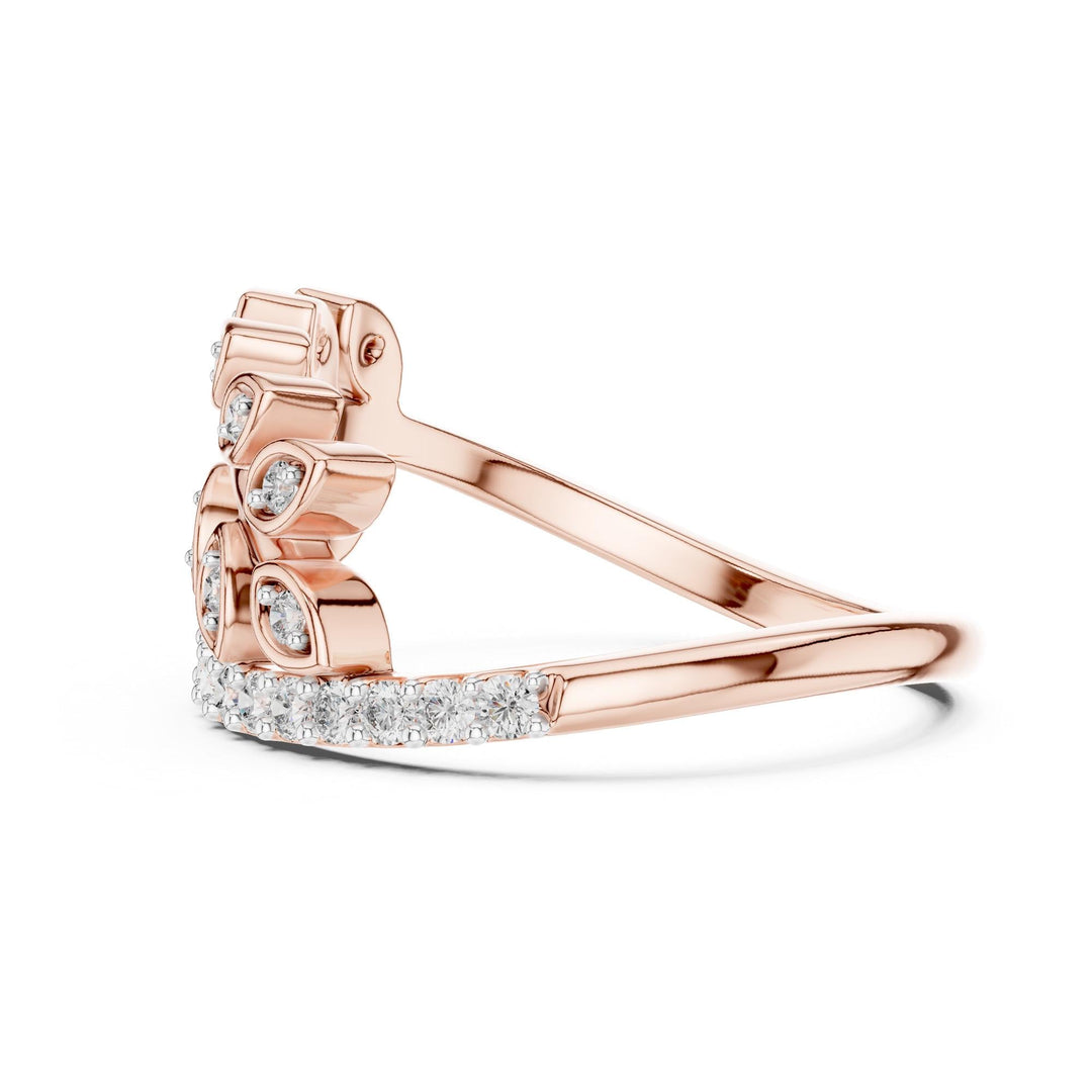 Round Cut Lab Grown Diamond Half Eternity Band, 0.27ct Total, Solid Gold