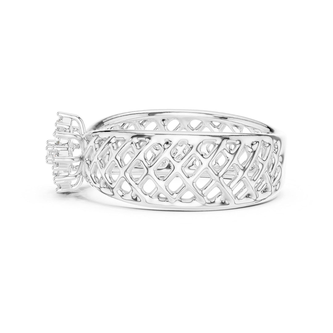 Round Cut Lab Grown Diamond Cluster Ring, 0.11ct Total, Solid Gold