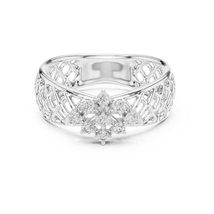 Round Cut Lab Grown Diamond Cluster Ring, 0.11ct Total, Solid Gold