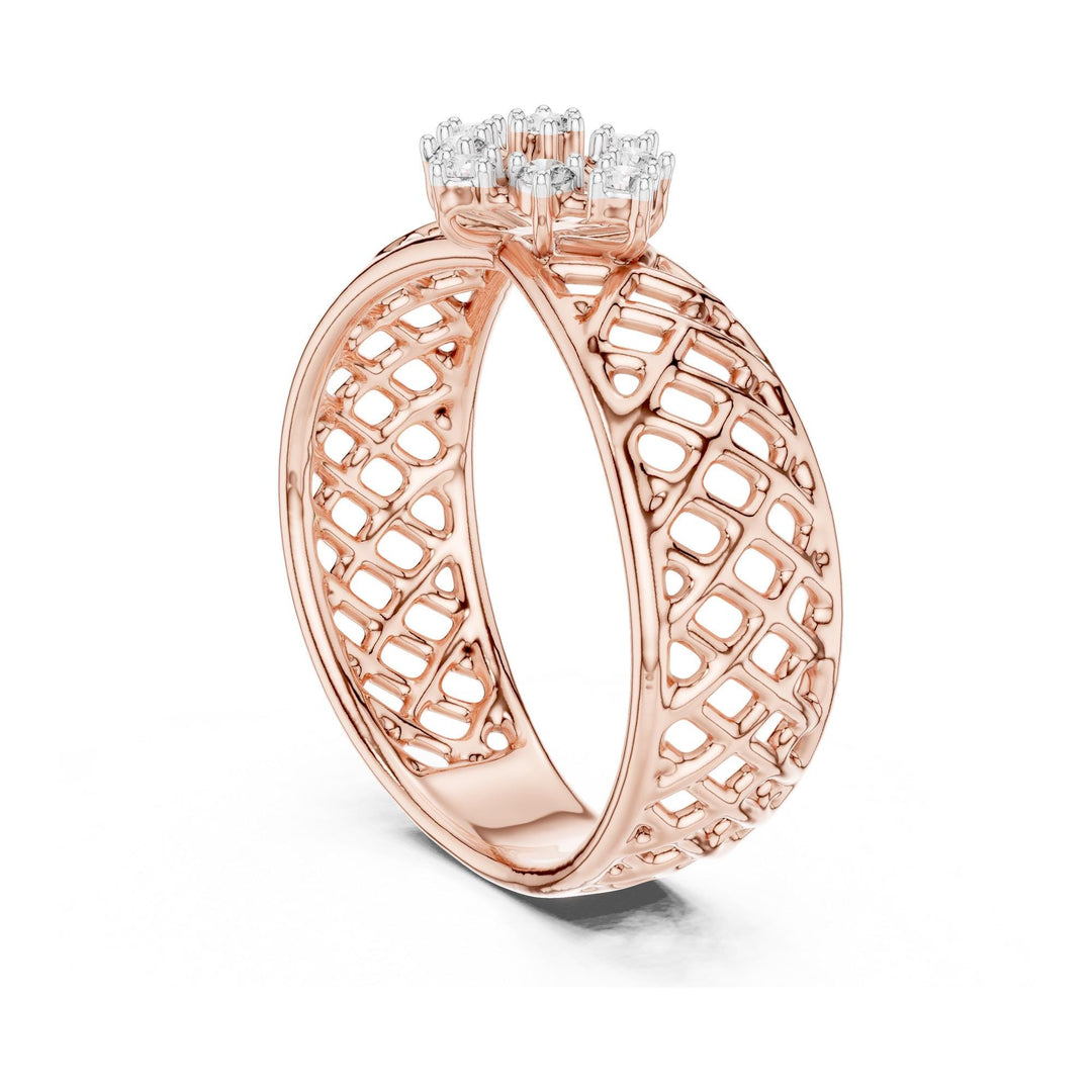 Round Cut Lab Grown Diamond Cluster Ring, 0.11ct Total, Solid Gold