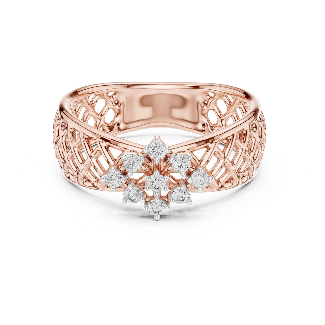 Round Cut Lab Grown Diamond Cluster Ring, 0.11ct Total, Solid Gold