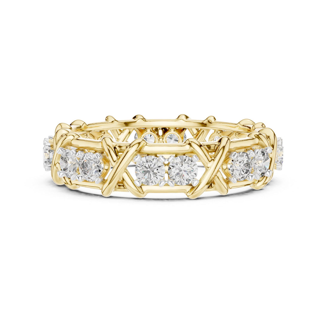 Round Cut Lab Grown Diamond Full Eternity Band, 1.04ct Total, Solid Gold