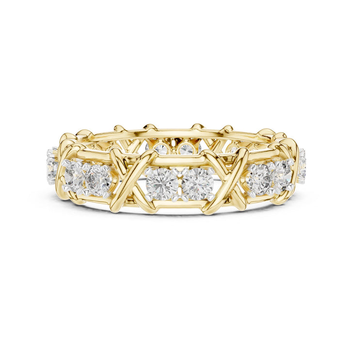 Round Cut Lab Grown Diamond Full Eternity Band, 1.04ct Total, Solid Gold